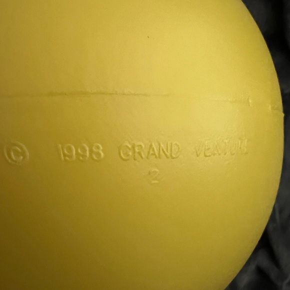 Vintage Plastic Blow Mold Easter Egg Yellow 13” Grand Venture 1998 Bunny Rabbit - Picture 10 of 11